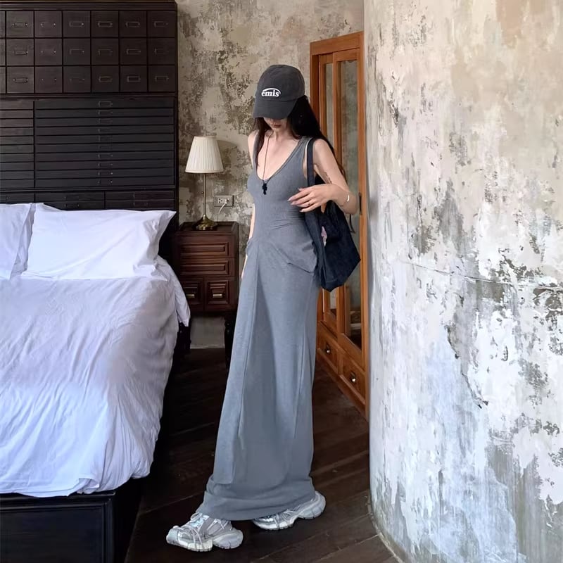 【dress】ロングキャミワンピース Q8267
