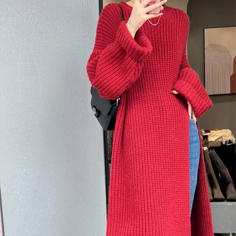【dress】スリットニットワンピース 　N2753