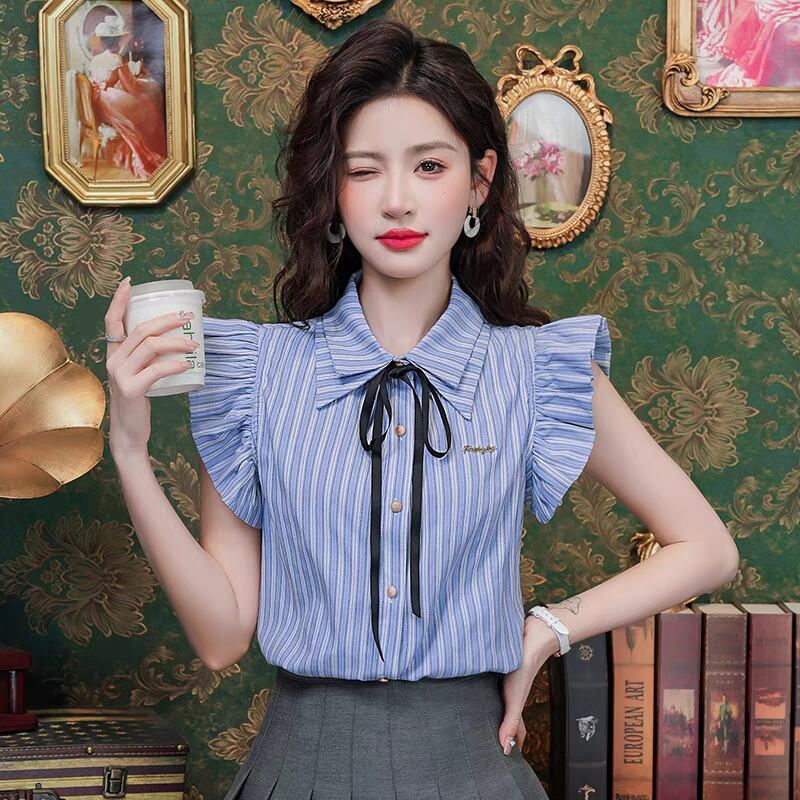 【tops】ストライプ柄ブラウスG21344