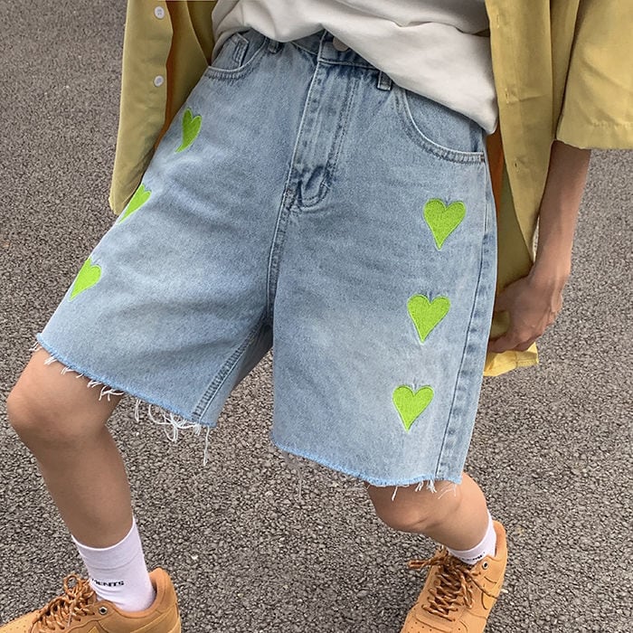 【bottoms】ハートデニムショートパンツG21294