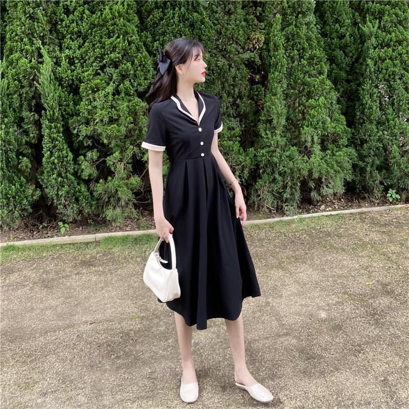 【dress】夏好感度UP!気質満点シンプルレトロレディース プラスサイズワンピース