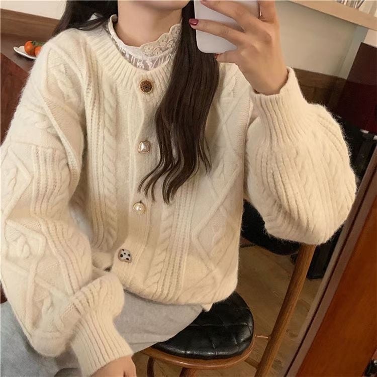 【outer】クルーネックニットカーデ　M27251