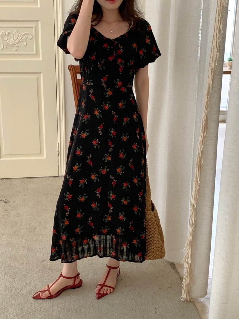【dress】花柄ワンピース　M24465