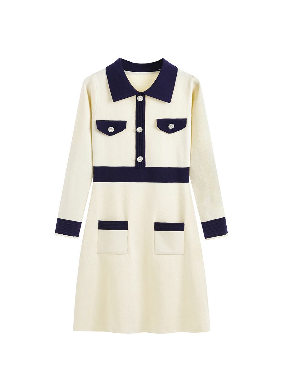 【dress】気質溢れる エレガントニットワンピース　M17475