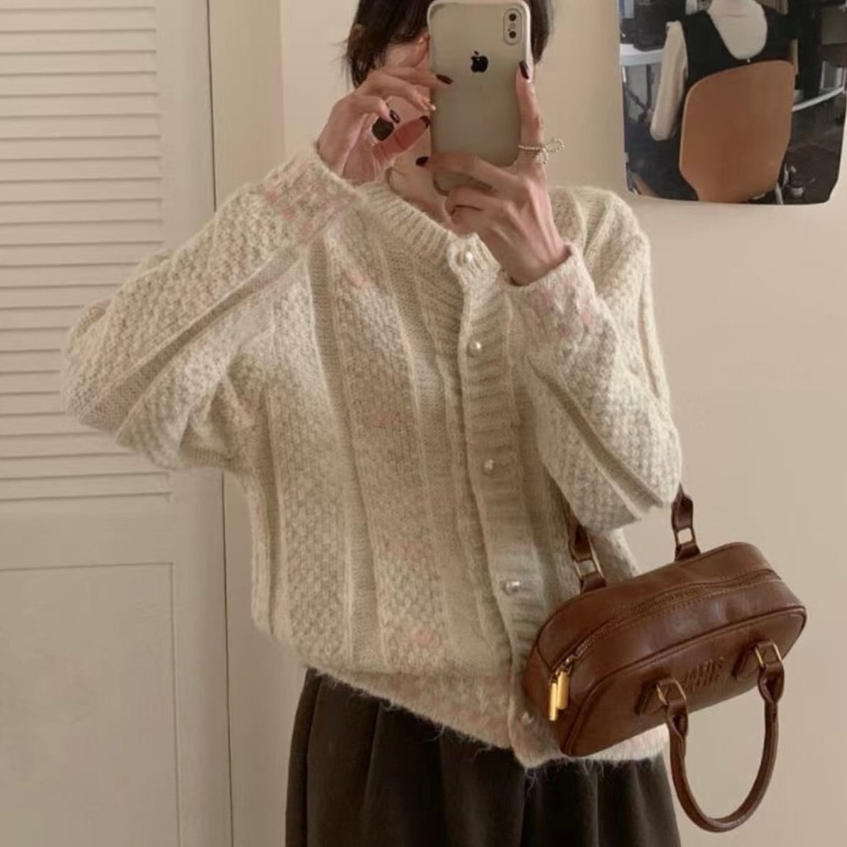 【outer】ジャカードニットカーデ　M28699