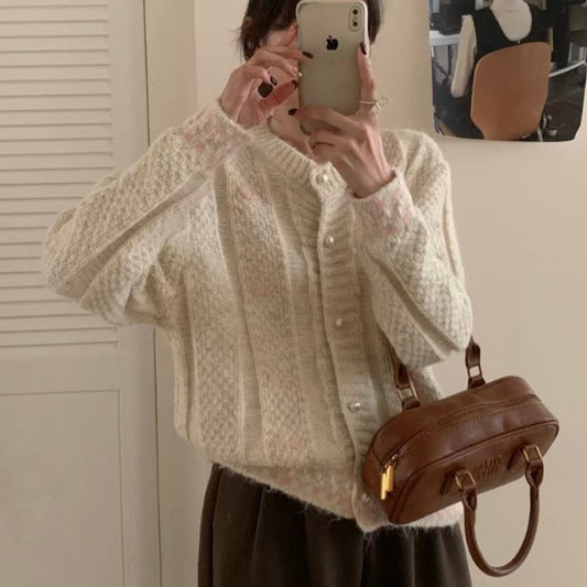 【outer】ジャカードニットカーデ　M28699