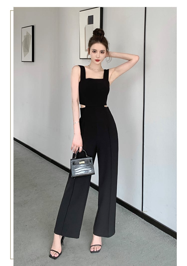 【set】ノースリーブ透かし彫りオールインワンF7263