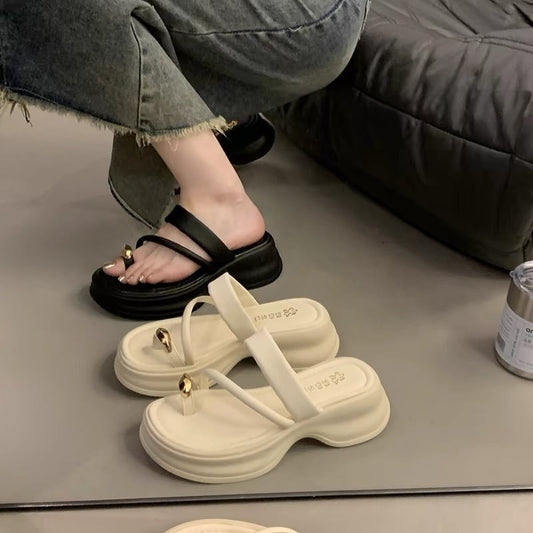 【shoes】2色厚底スリッパF7497