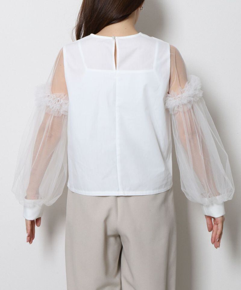 【tops】チュールドッキングブラウス　M30193