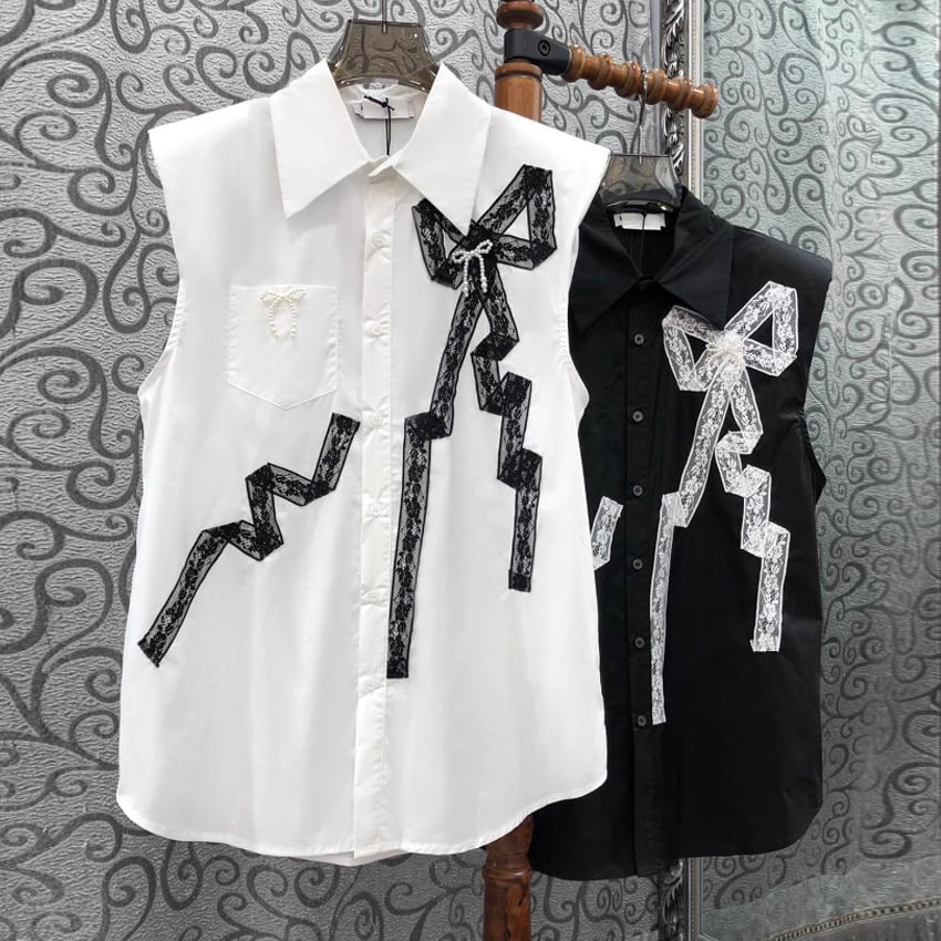 【tops】ノースリーブシャツトップス　M24074
