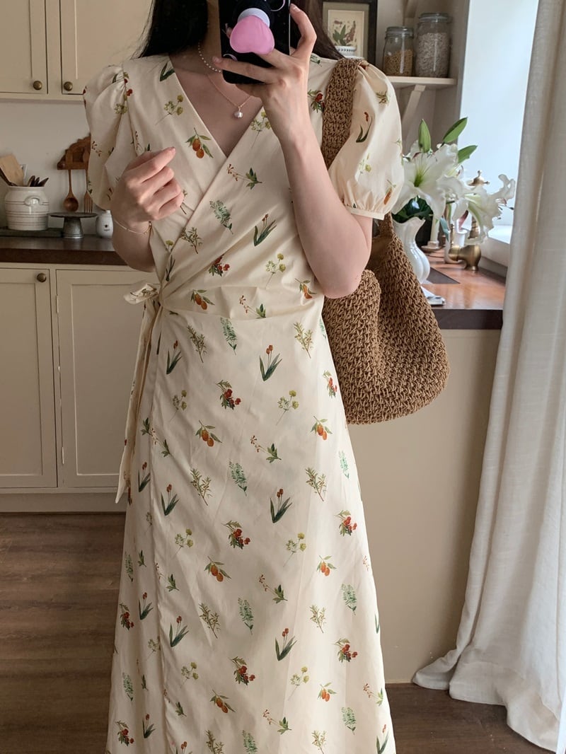 【dress】花柄ワンピース　M25191