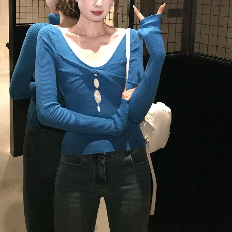 【tops】カットワークニットトップス　M28863
