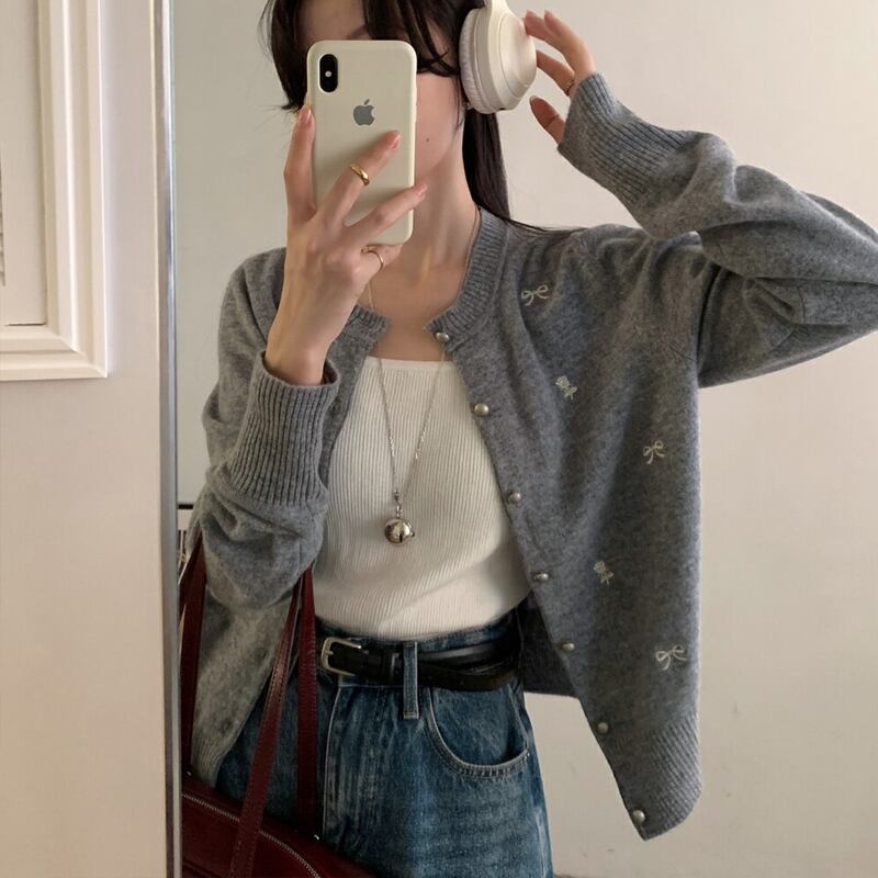 【outer】ニットカーディガン Q7248