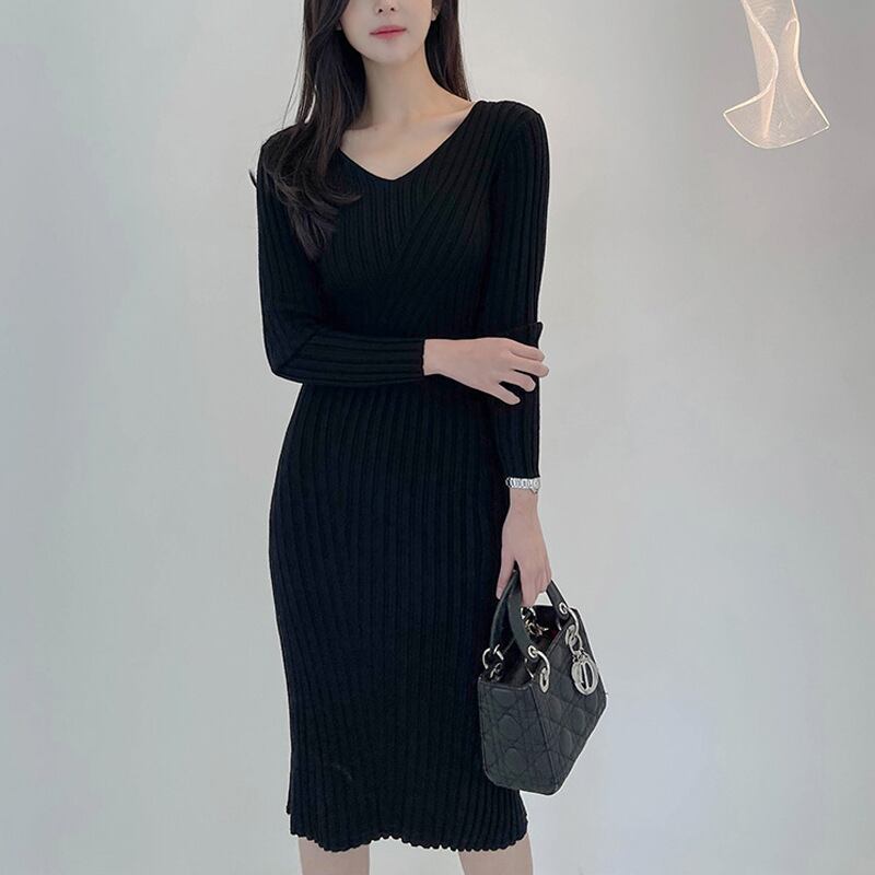 【dress】Vネックワンピース　M18984