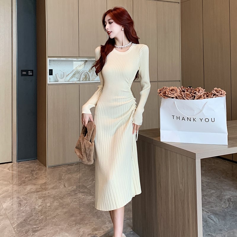 【dress】巾着ニットワンピース　M28217