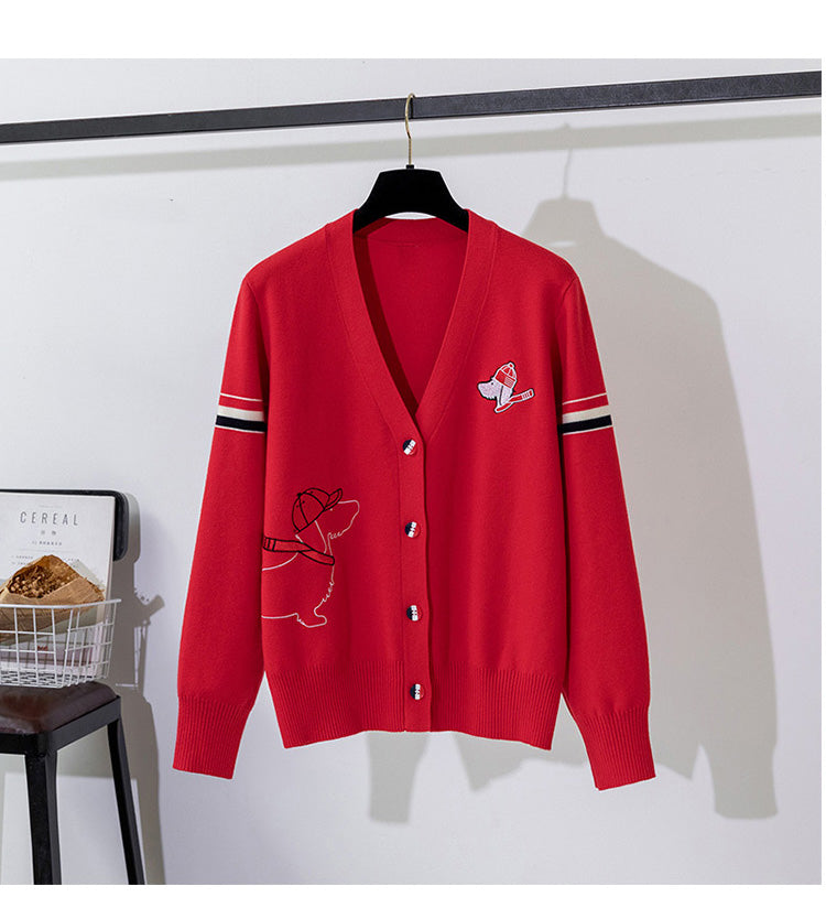 【outer】VネックニットカーディガンG23538