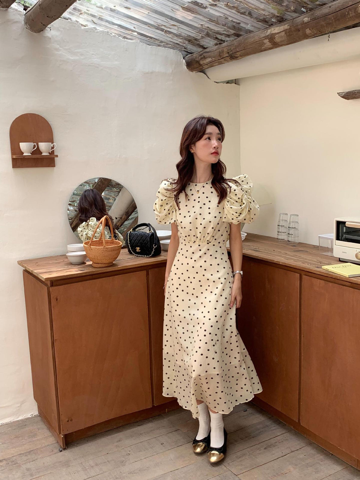 【dress】ドット柄ワンピース　M24625