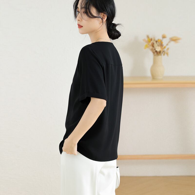 【tops】VネックOL通勤ブラウスG21073