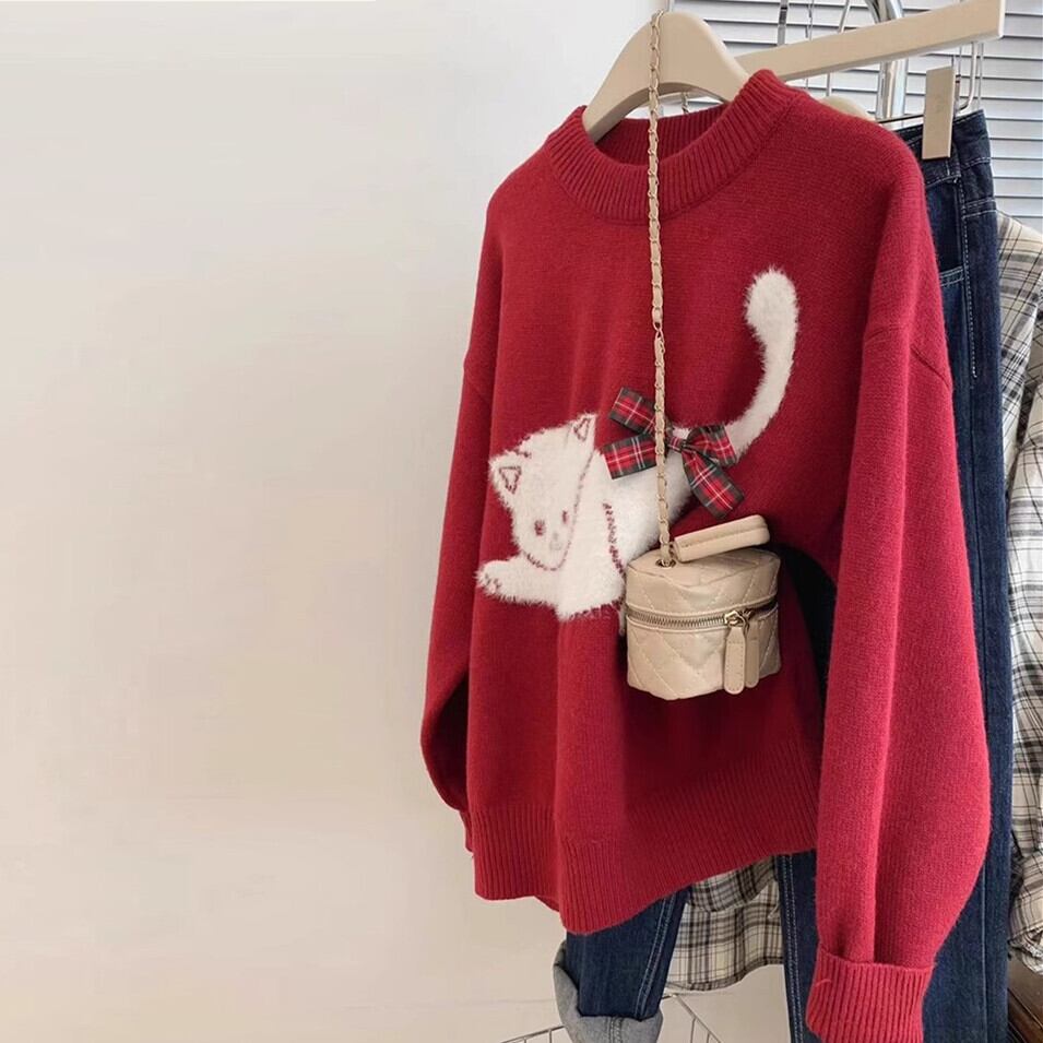 【tops】クルーネックニットセーター　M28986