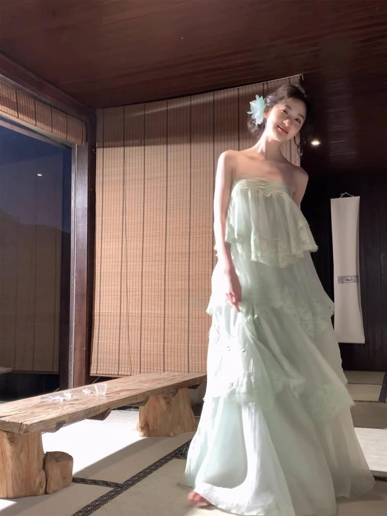 【dress】ティアードロングキャミワンピース Q8358