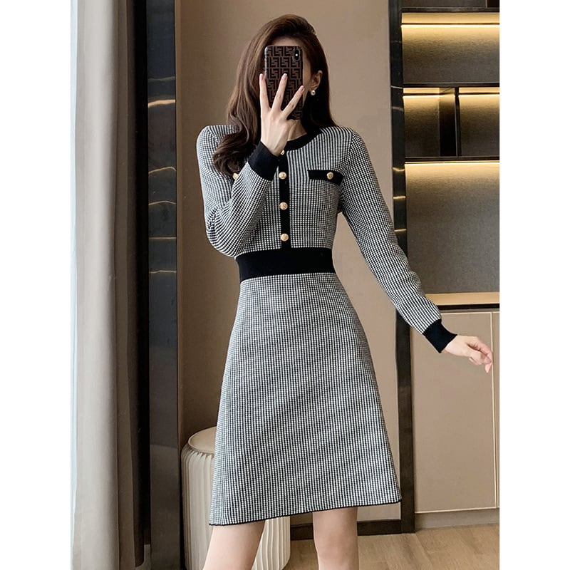 【dress】千鳥格子ワンピース　M25487