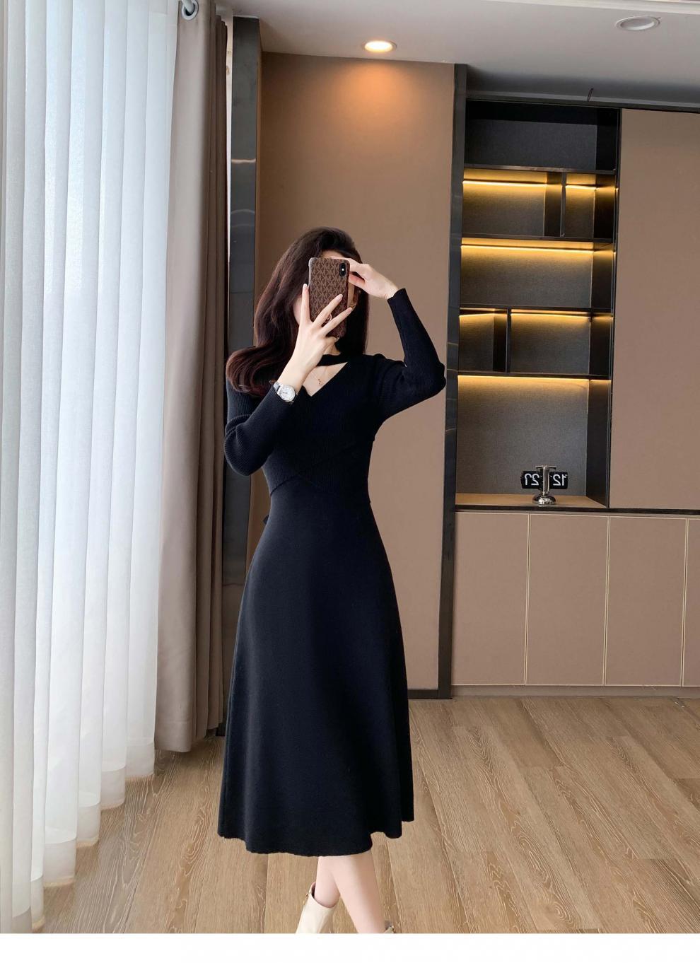 【dress】ホルターネックVネックワンピース　M25693