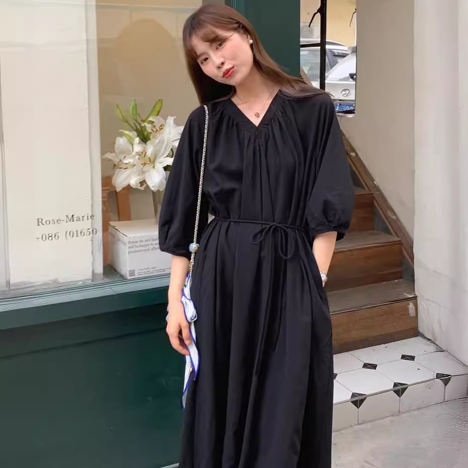 【dress】Vネックワンピース　M25140