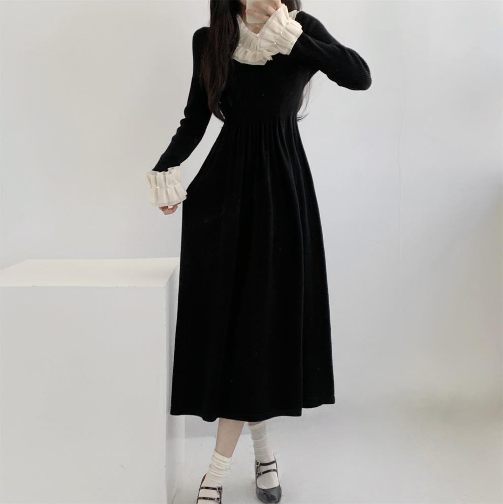 【dress】パール切り替えワンピース　M26278