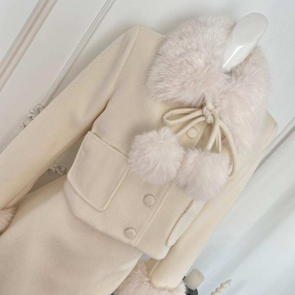 【set】ファー付きショートコート×スカートセット　M27721