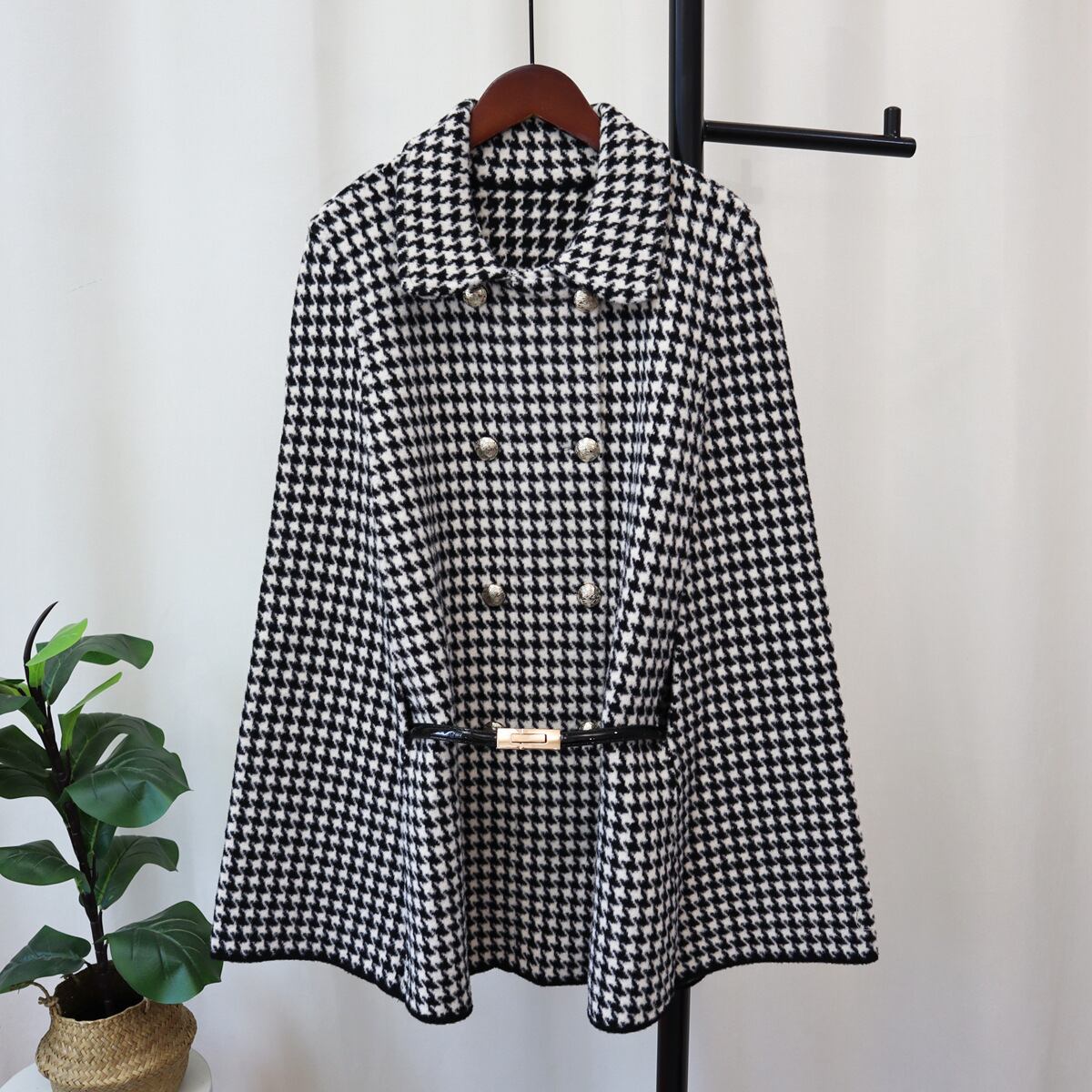 【outer】千鳥格子ケープコート　M26724