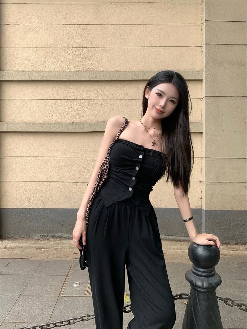 【set】ベアトップ+カジュアルパンツ２点セットG21035