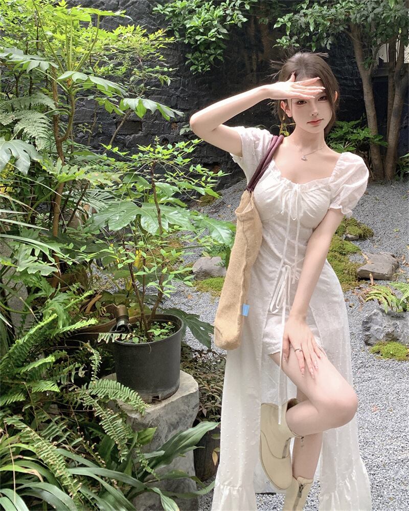 【dress】フリル スリットワンピース G20382