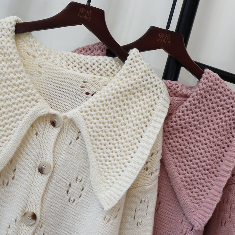 【outer】カットワークニットカーデ　M25737