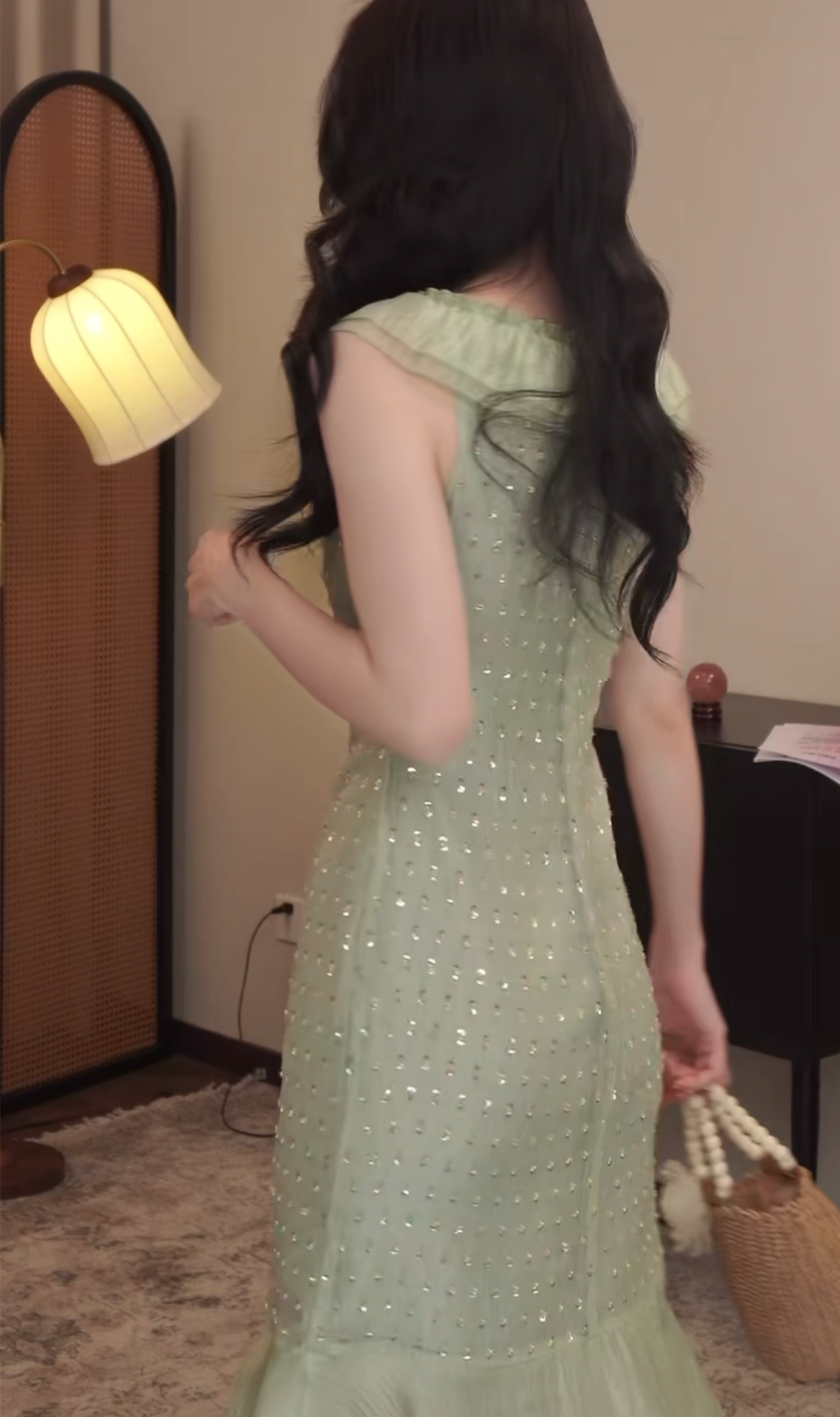 【dress】スパンコール付きマーメイドワンピース　N2987