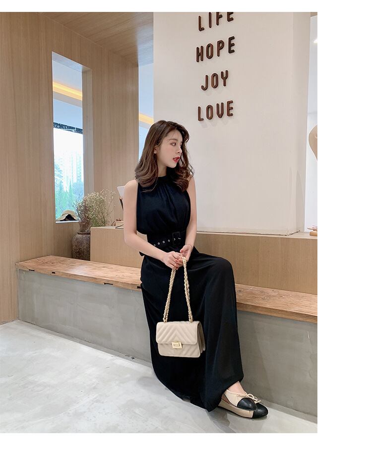 【dress】今季トレンド気質満点海旅行ギャザーウェスト絞り体型カバー無地ワンピースF0288