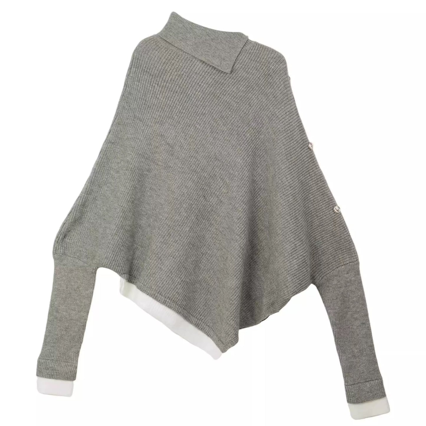【tops】ハイネックドルマンスリーブニットトップス　N2896