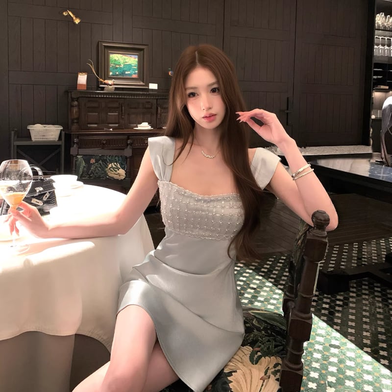 【dress】スパンコール付きキャミワンピース Q8379