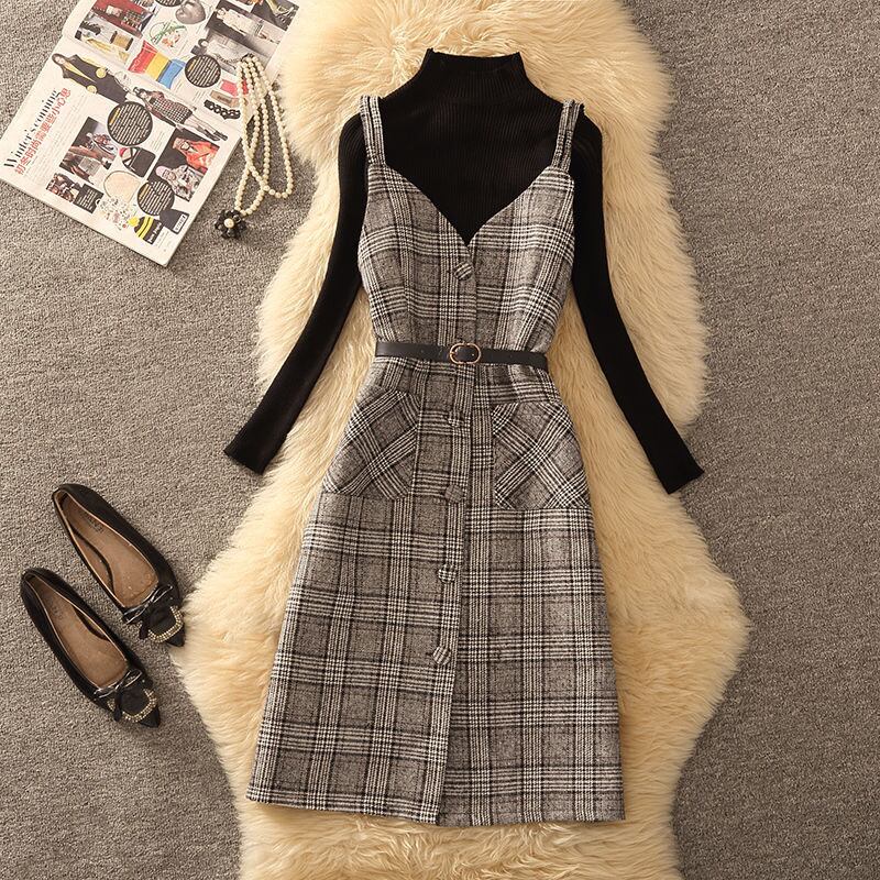 【dress】チェック柄キャミワンピース　N2260
