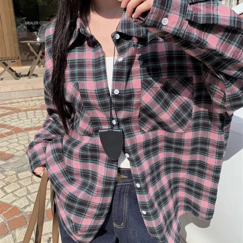 【tops】チェック柄シャツ Q8182