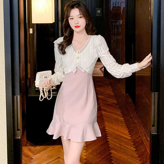 【dress】Vネックマーメイドワンピース G20324