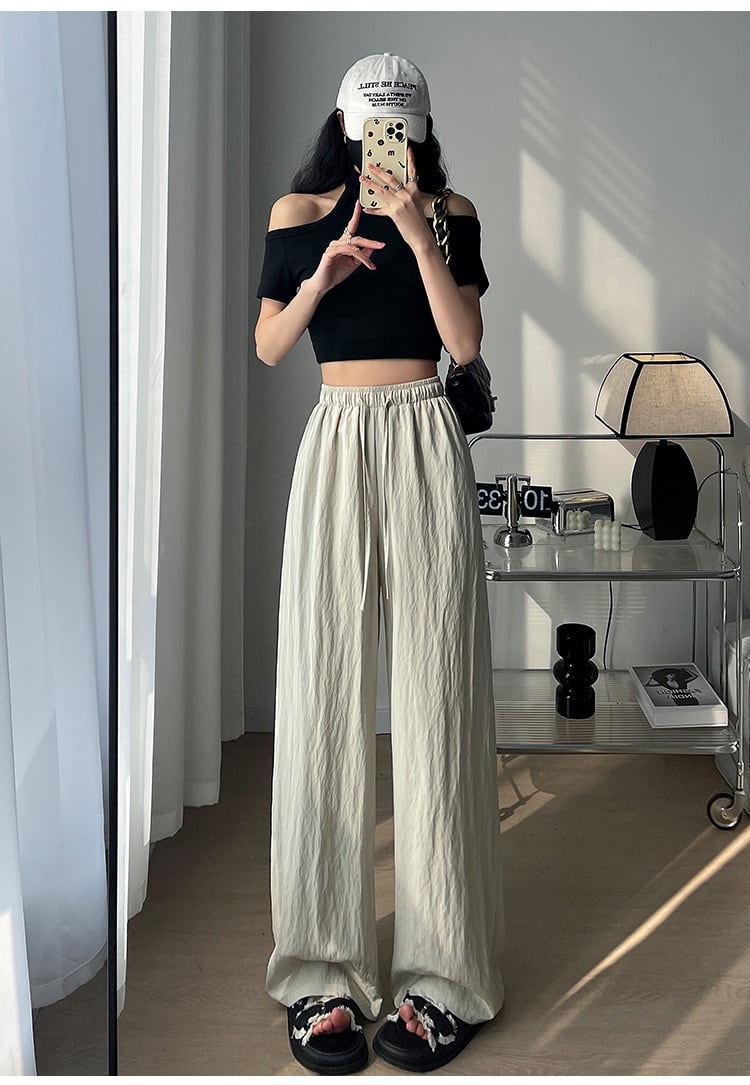 【bottoms】4色ウエストゴムガウチョパンツF7491