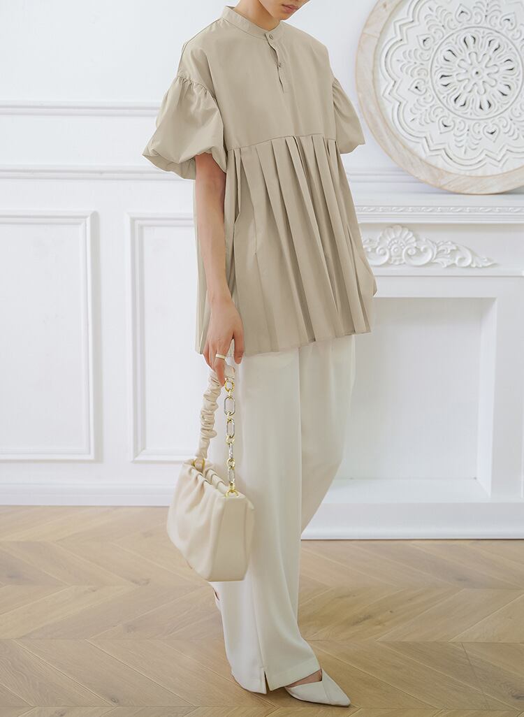 【tops】ランタンスリーブギャザーブラウスG20473