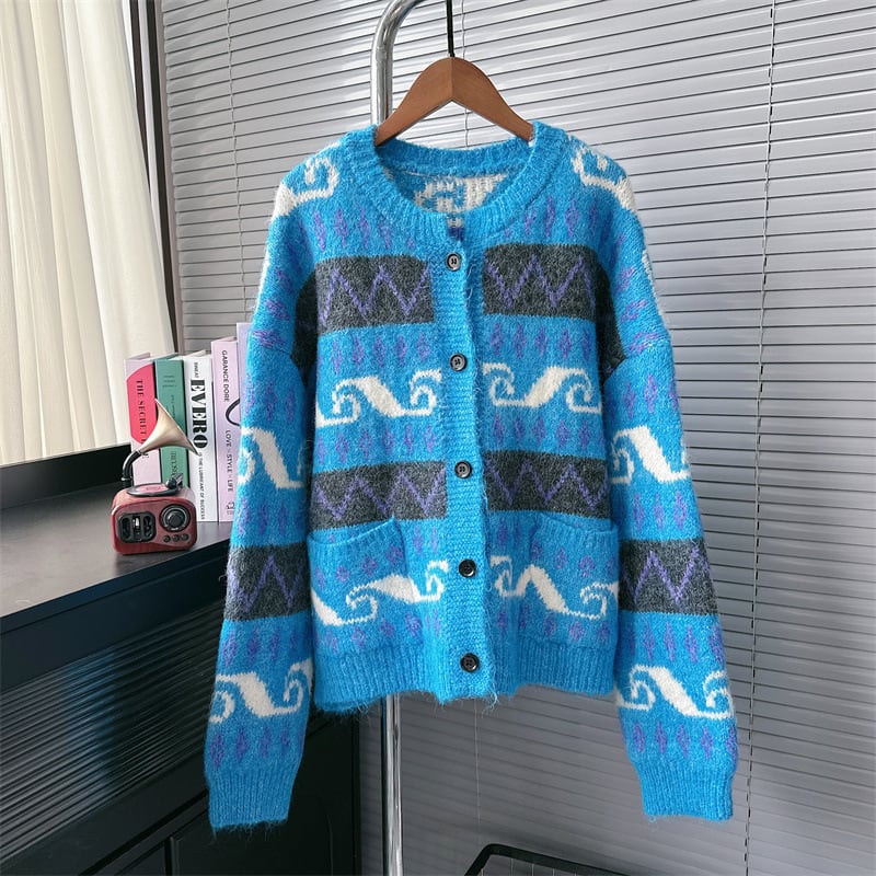 【outer】クルーネックニットカーデ　M28284