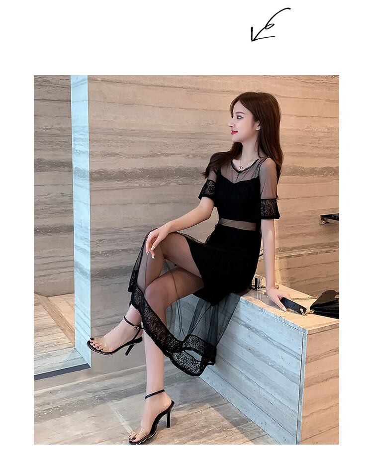 【dress】韓国風気質満点スウィート切り替え着痩せハイウエストワンピース G0271