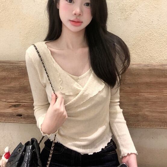 【tops】切り替えニットトップス　M27339