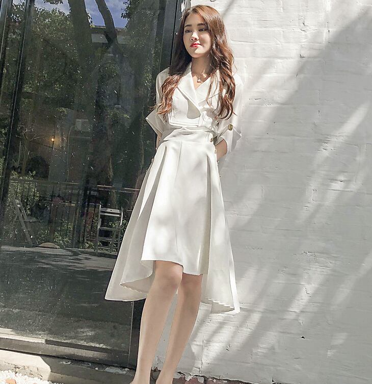 【dress】シンプル気質満点ファッションスウィート不規則着痩せワンピース G0176