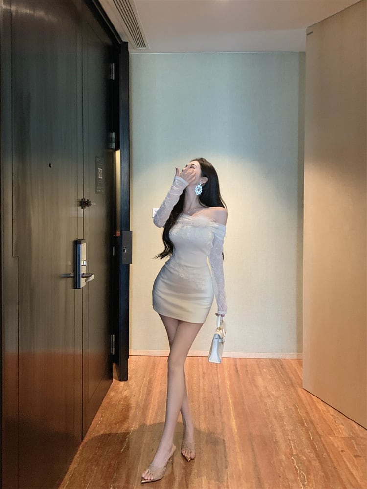 【dress】レースドッキングワンピース　M29067