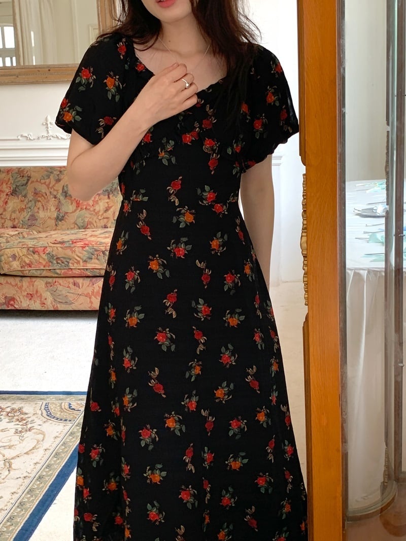 【dress】花柄ワンピース　M24465
