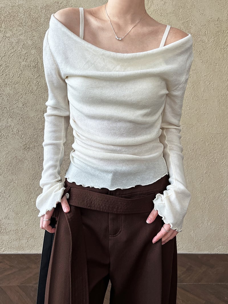 【tops】レイヤードニットトップス　N2875