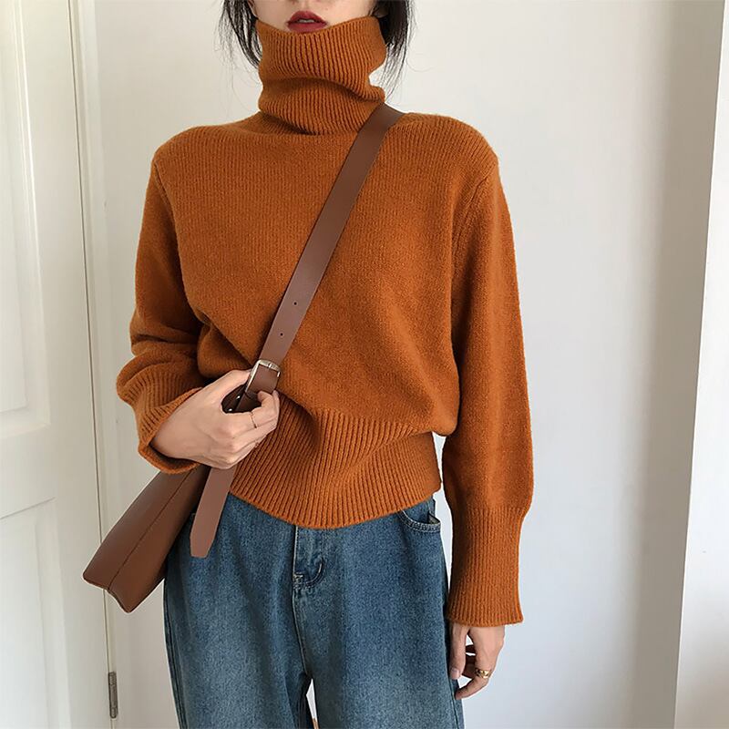 【tops】ハイネックニットプルオーバー　M19163